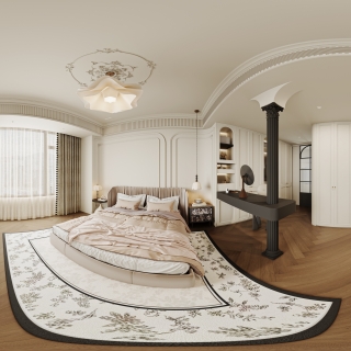 法式复古主卧全景