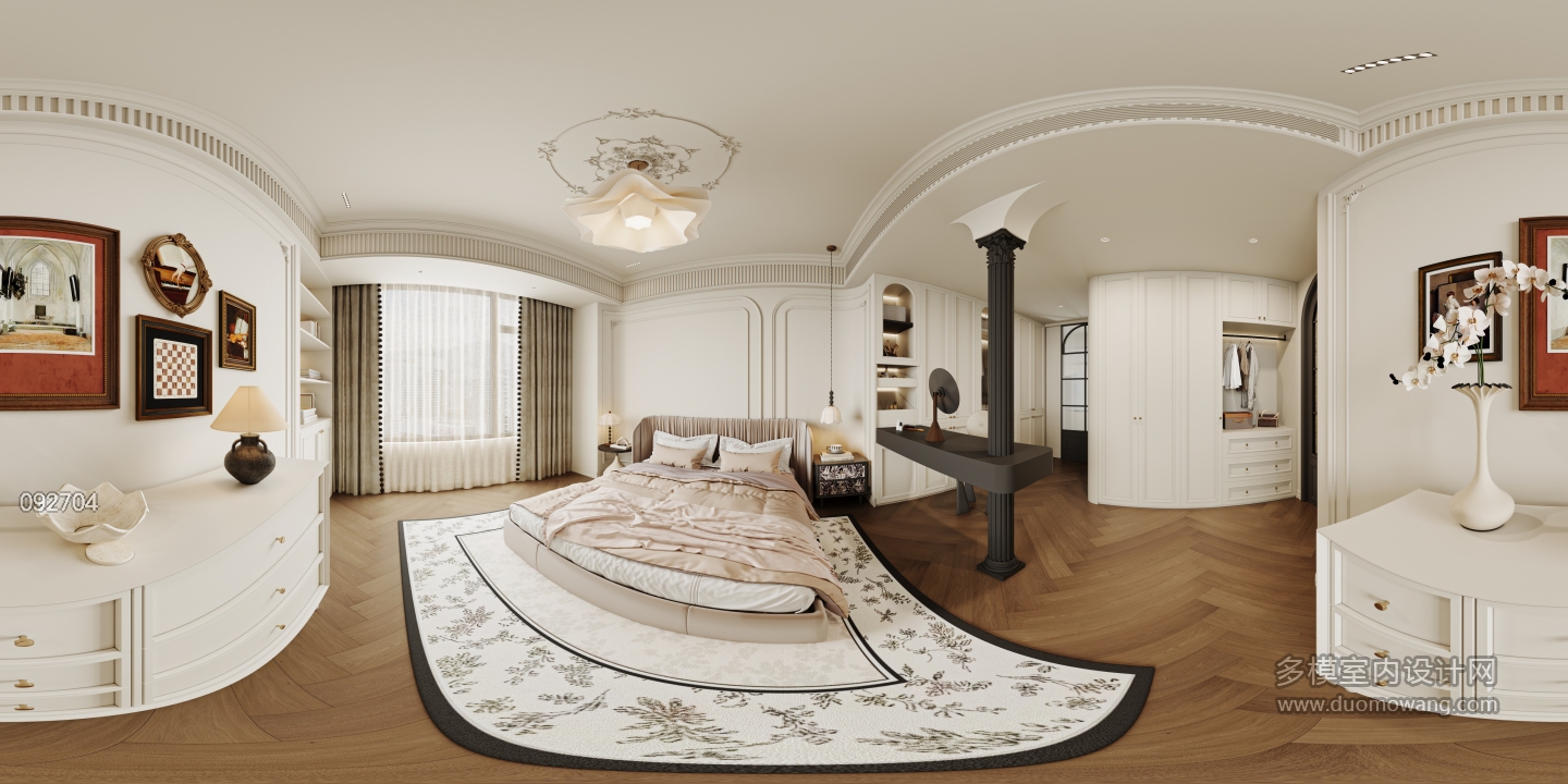 法式复古主卧全景
