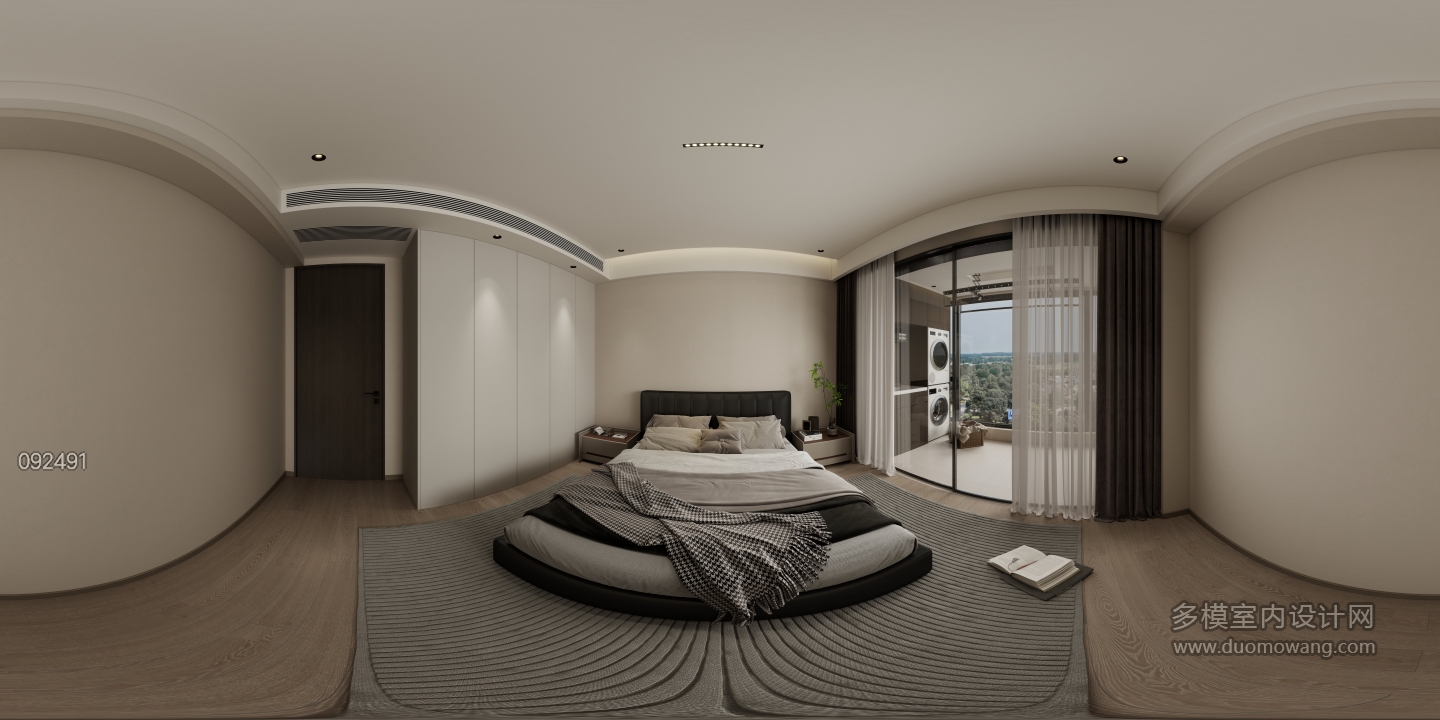 现代简约次卧A全景
