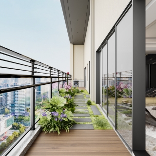 现代阳台特写