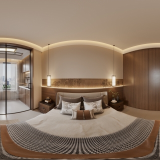 宋式中古卧室三全景