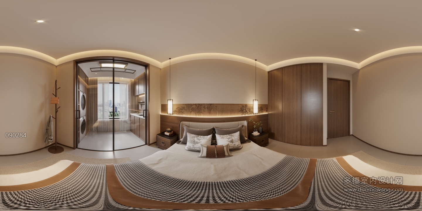 宋式中古卧室三全景