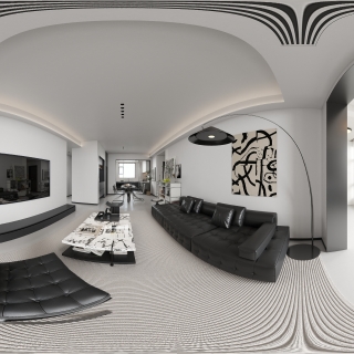 现代黑白灰-客厅