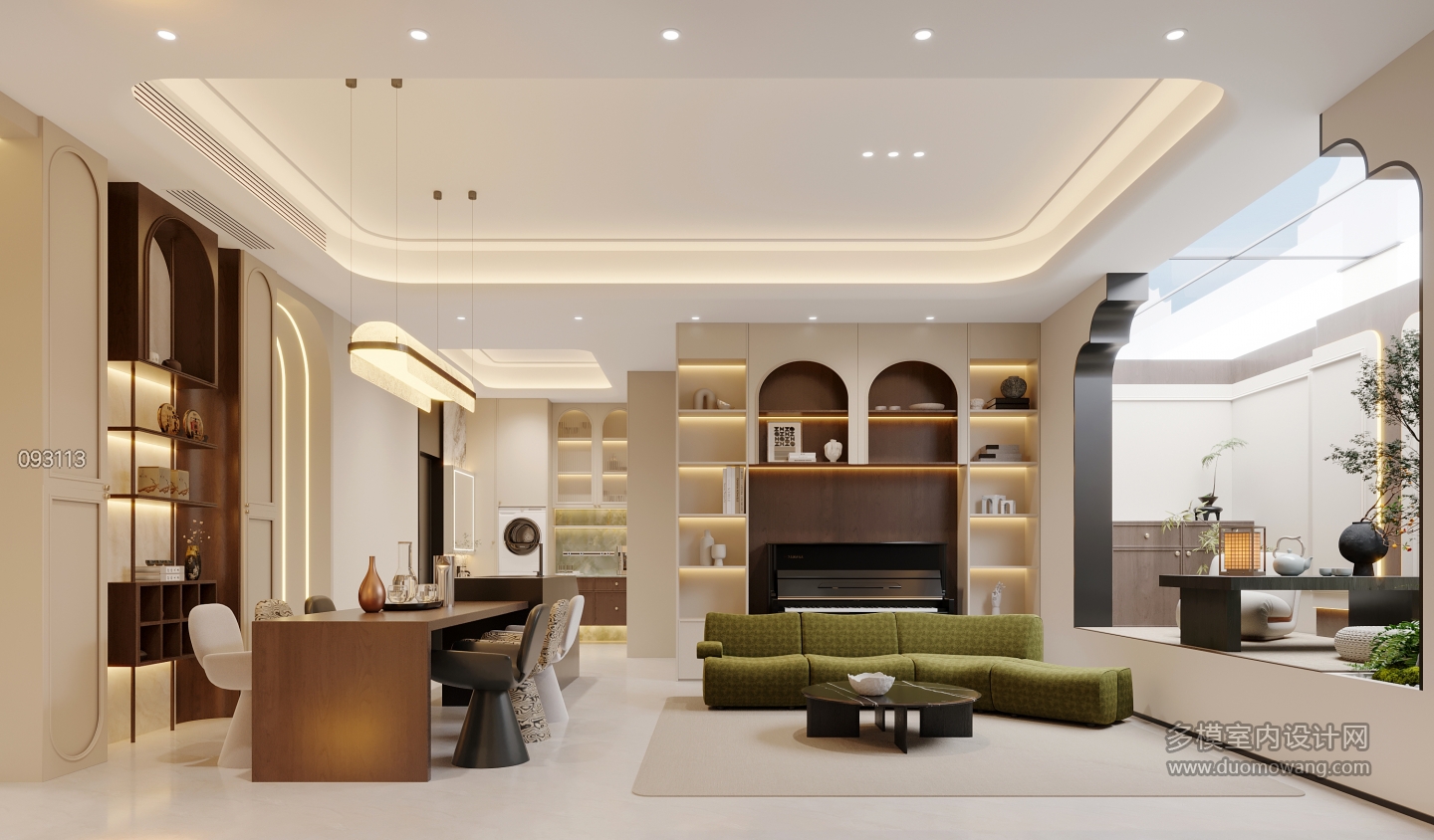 现代法式中古负一沙发墙