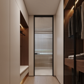 现代主卧衣帽间特写