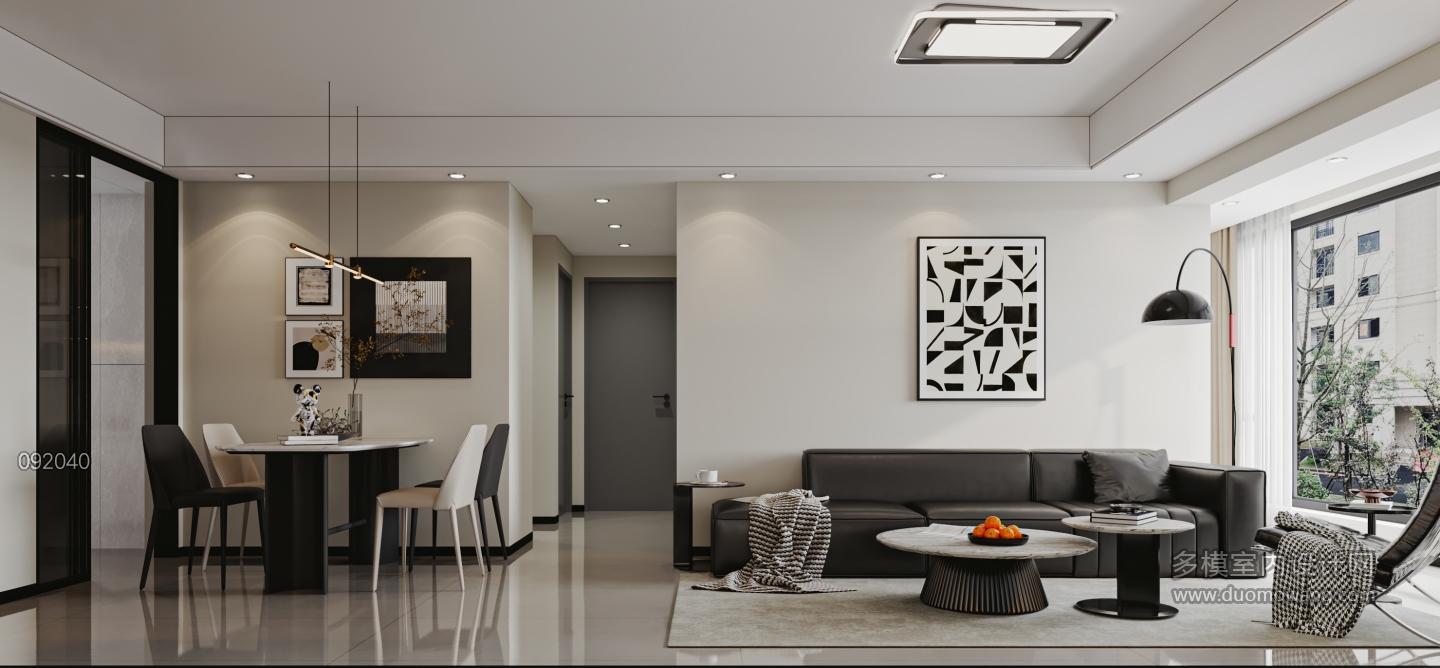 黑白灰客餐厅特写