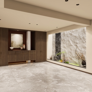 新中式车库层玄关