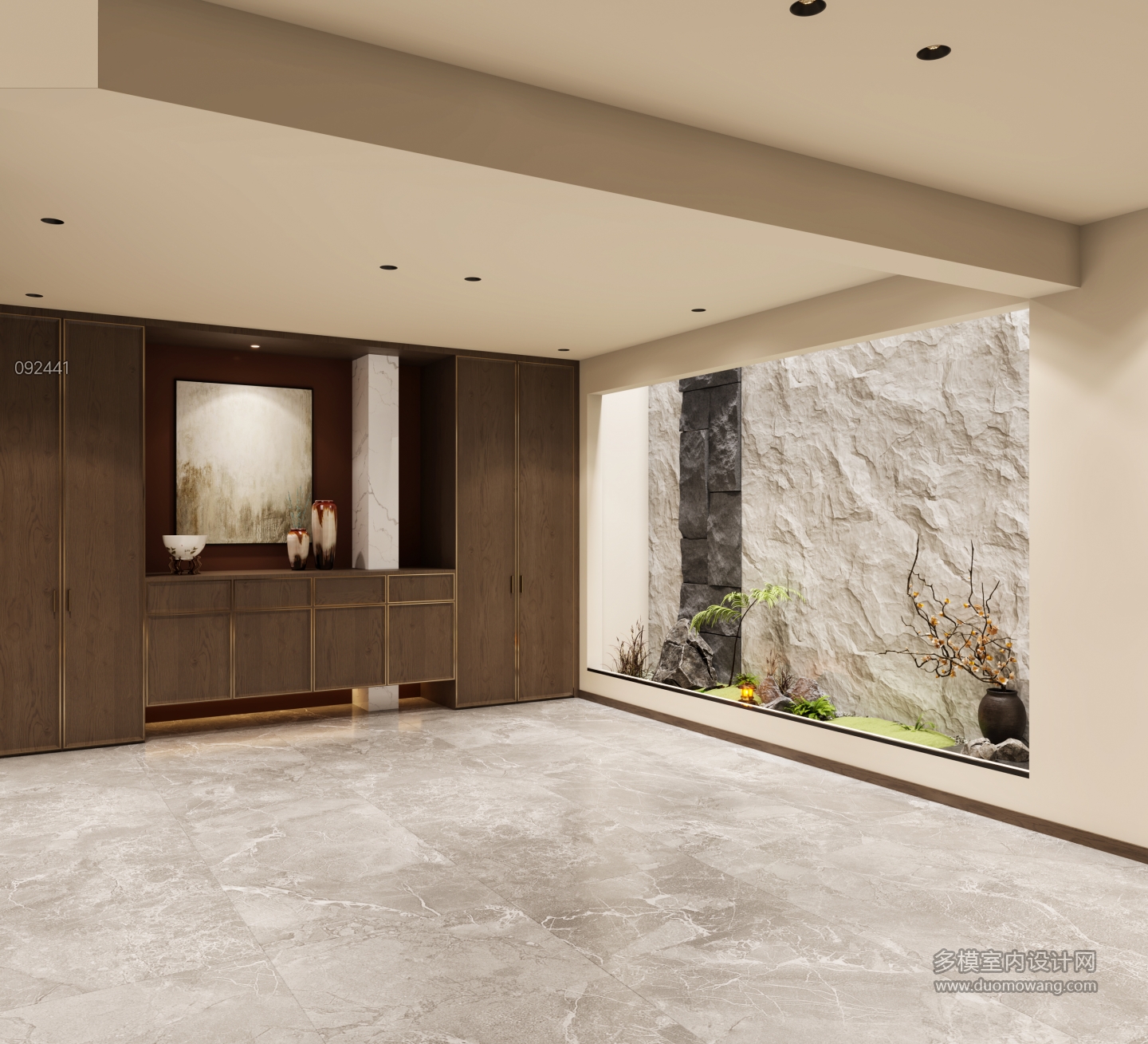 新中式车库层玄关