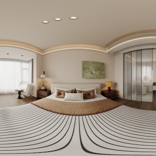 现代中古一层主卧全景