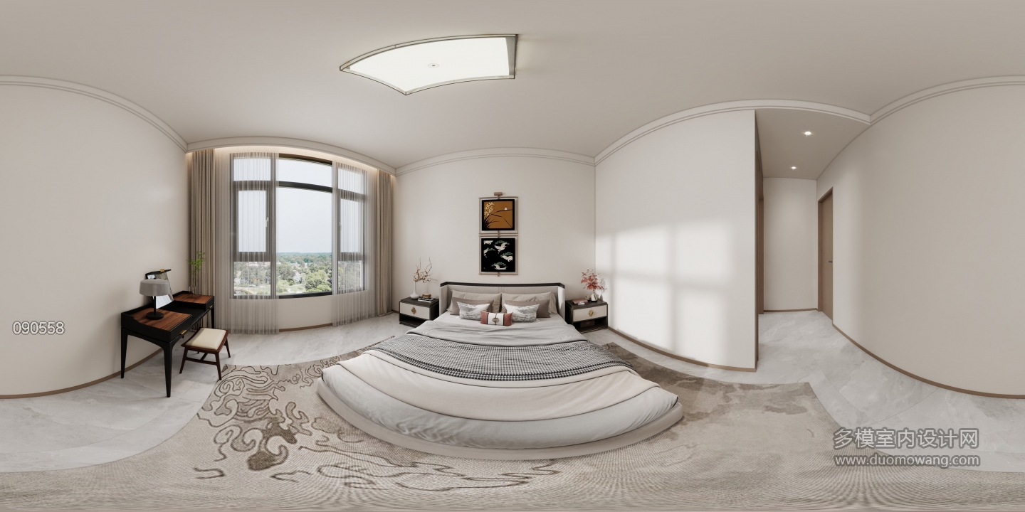 新中式二楼卧室1