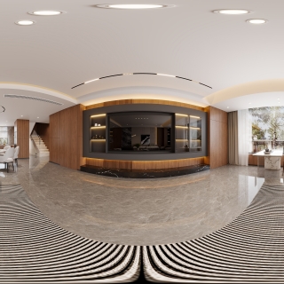 现代三层客厅全景