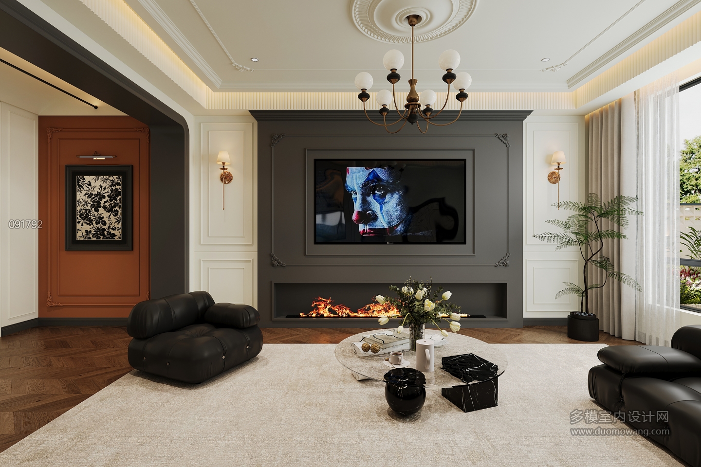 现代一楼客厅单张一