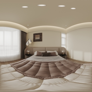 现代轻法二层主卧全景