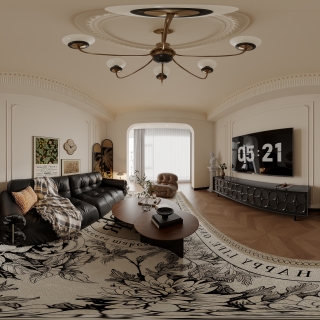 法式中古客厅全景