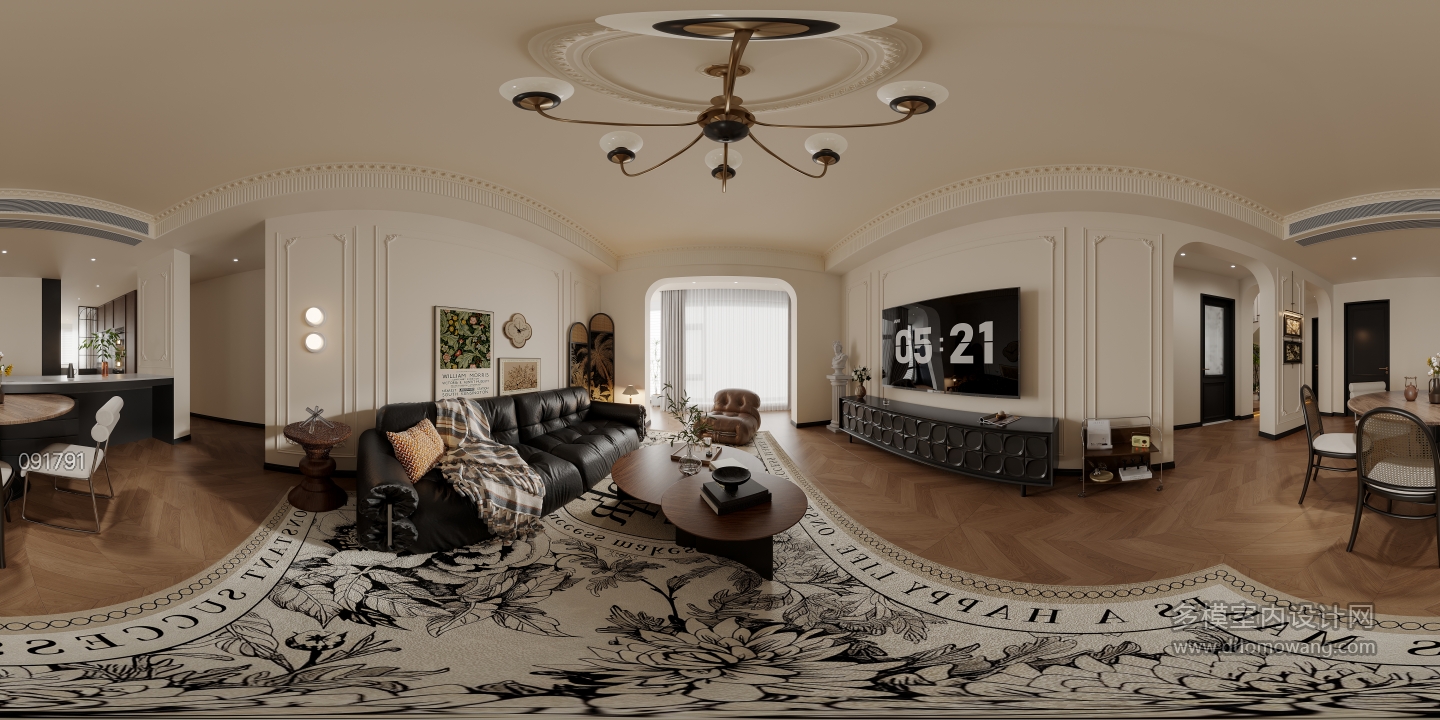 法式中古客厅全景