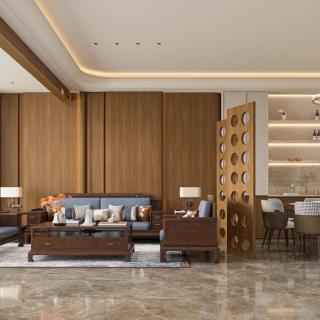 现代一楼沙发背景