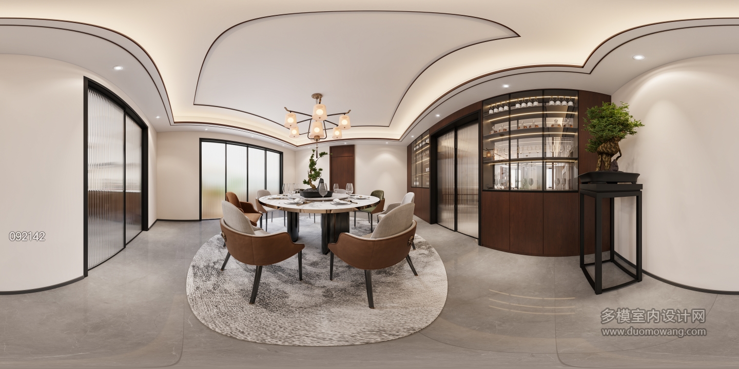 新中式二楼餐厅-全景