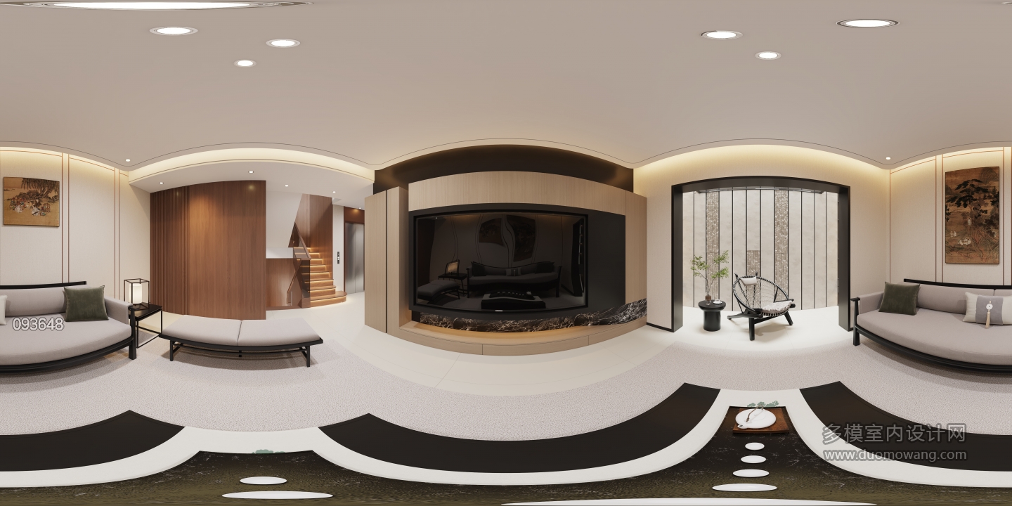 新中式-1客厅全景