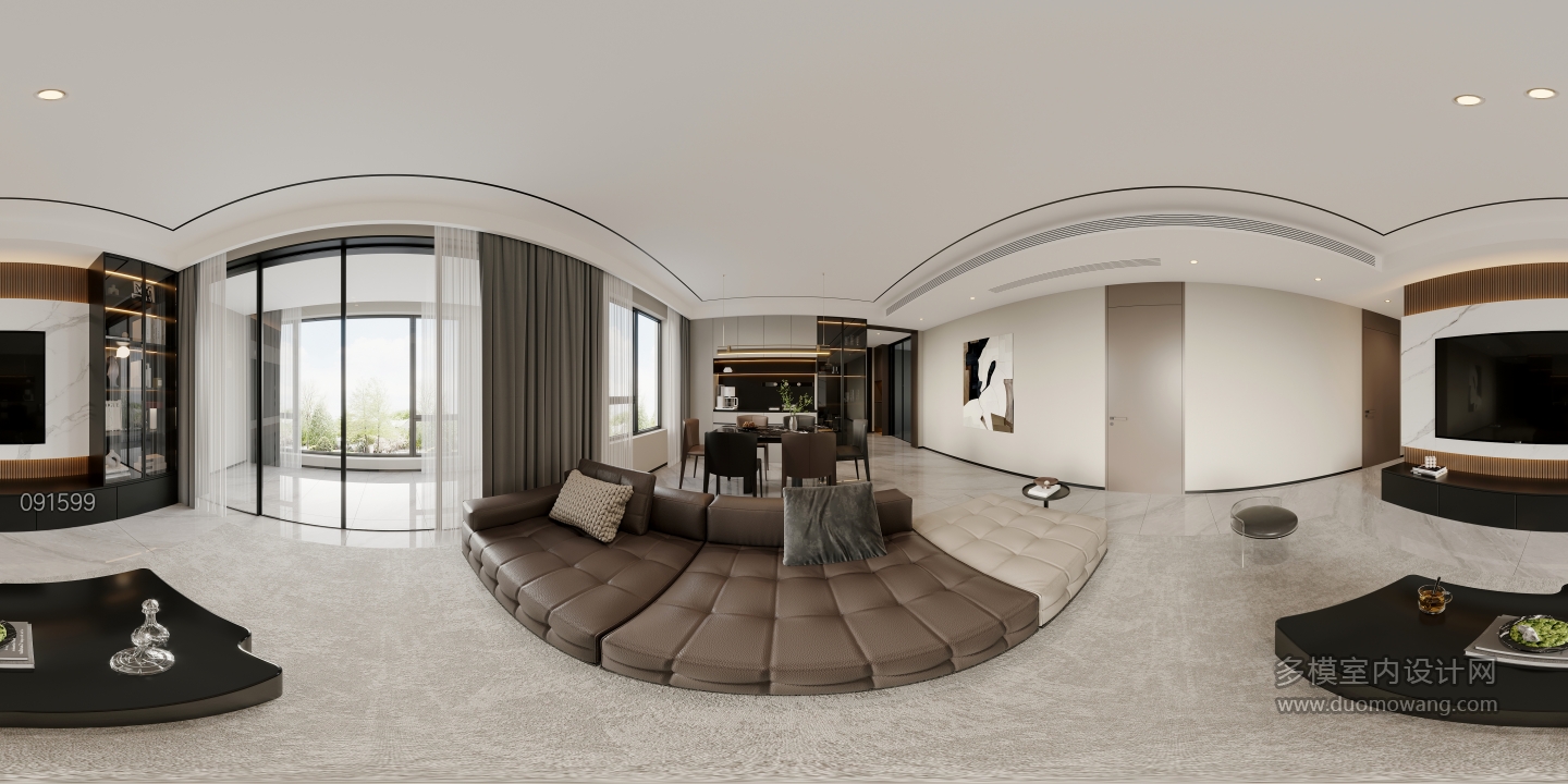 现代意式客餐厅全景