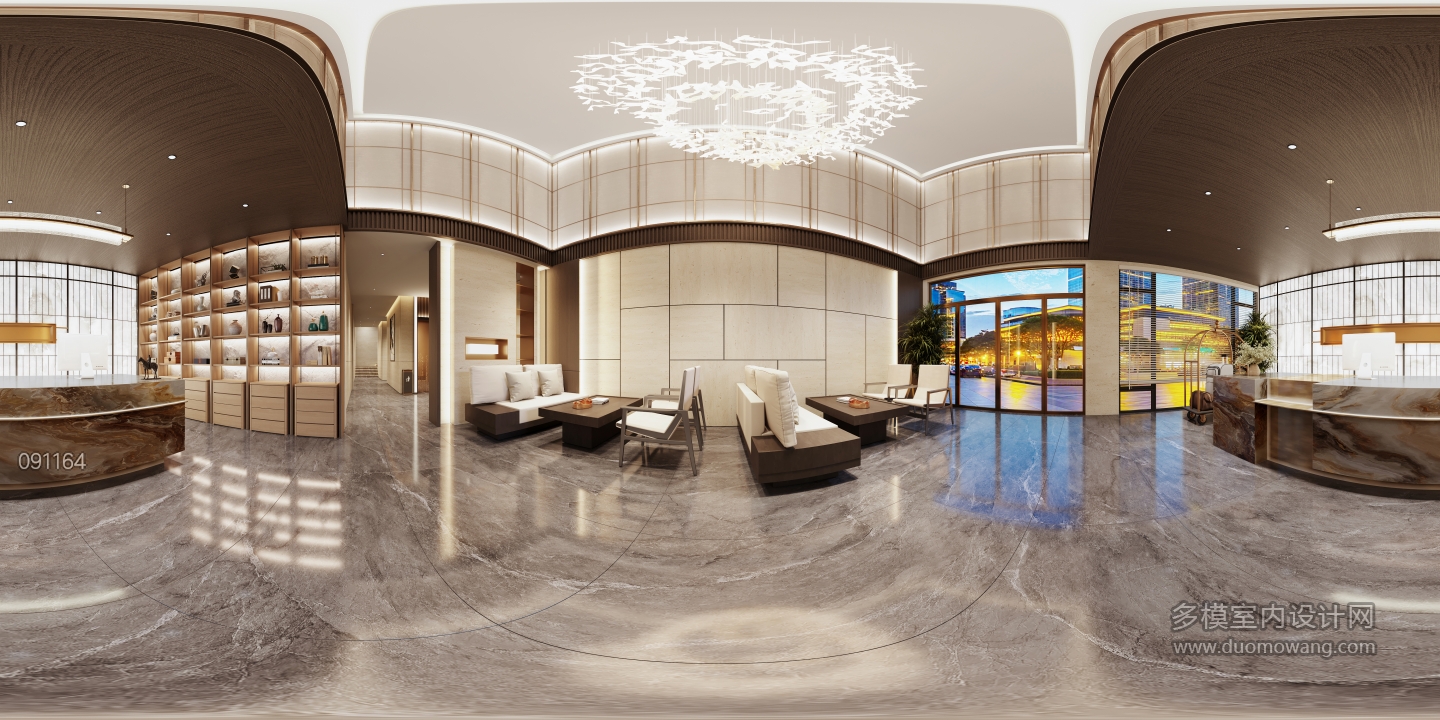 新中式大厅全景