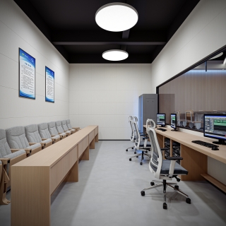 现代工业风演播室控制室单张