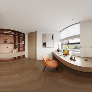 新中式2楼电梯厅全景