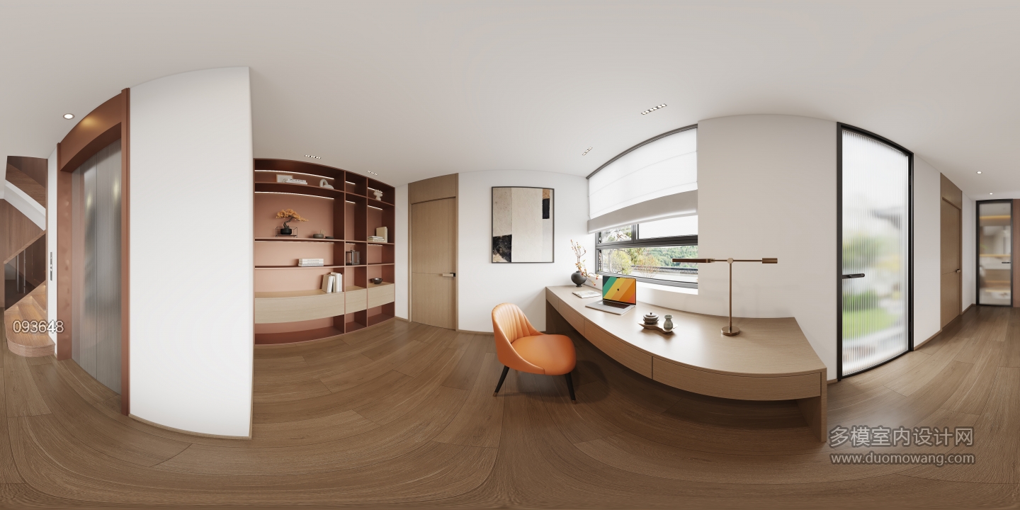 新中式2楼电梯厅全景