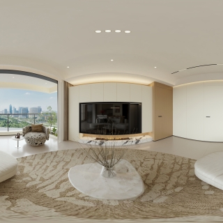 现代 客餐厅 全景