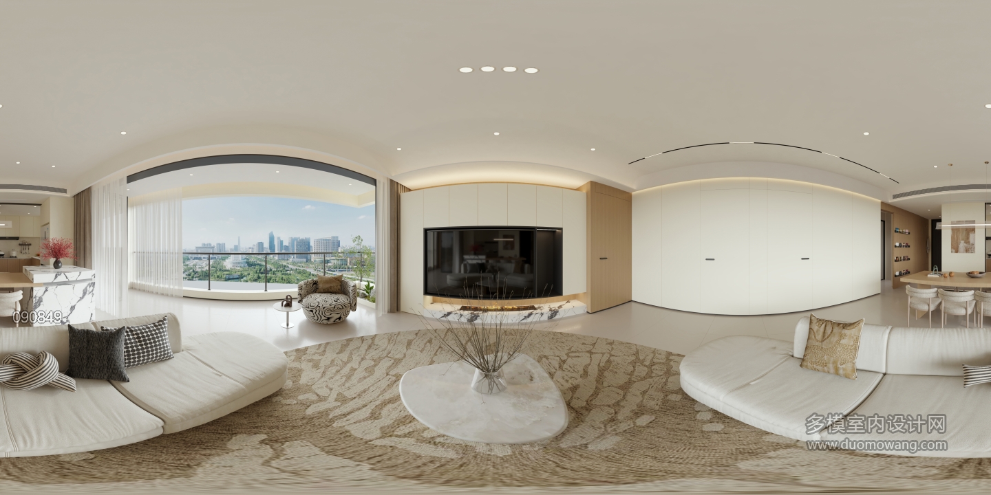 现代 客餐厅 全景