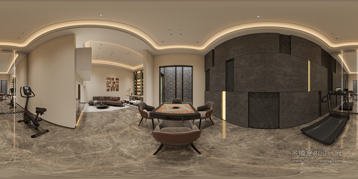 现代地下室多功能区 360