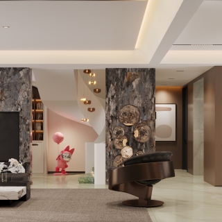 现代1楼客厅电视