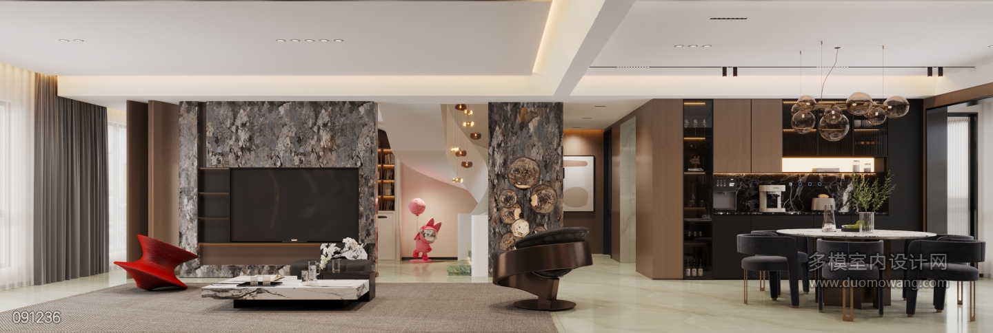 现代1楼客厅电视