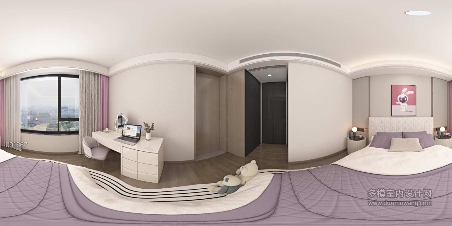 现代 女孩房 全景