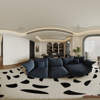 法式复古客厅全景