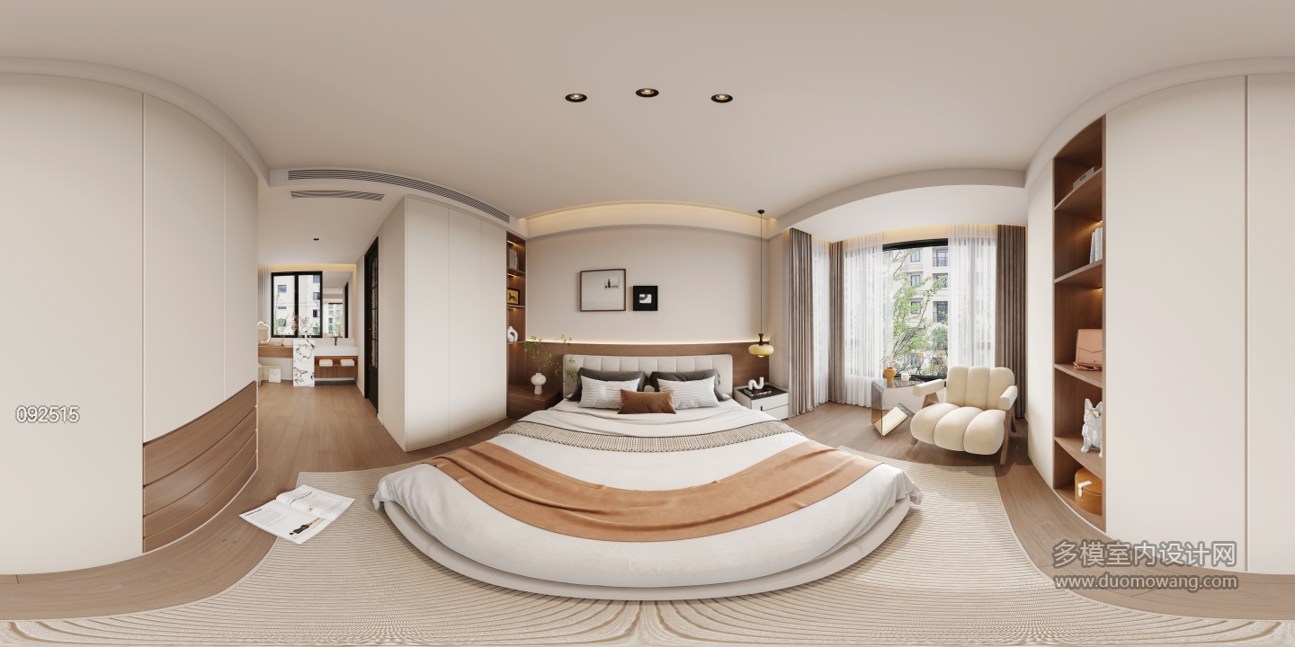 6现代中古风主卧全景