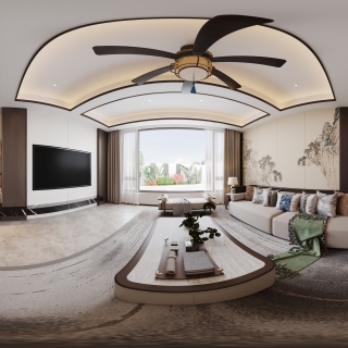 新中式一楼客厅 (1)