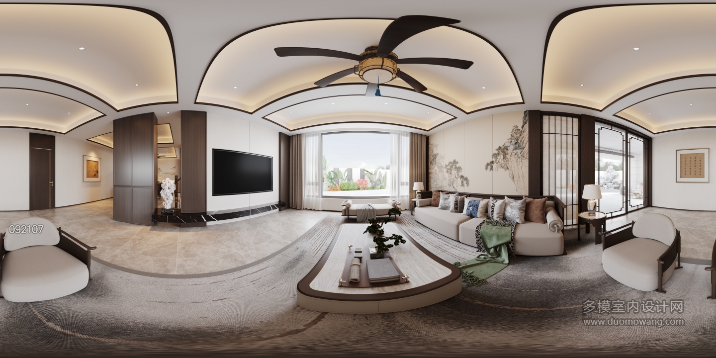 新中式一楼客厅 (1)