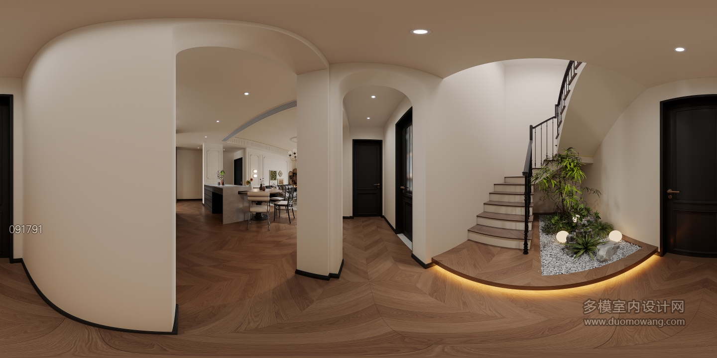 法式中古楼梯全景