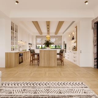 法式自然风厨房透视