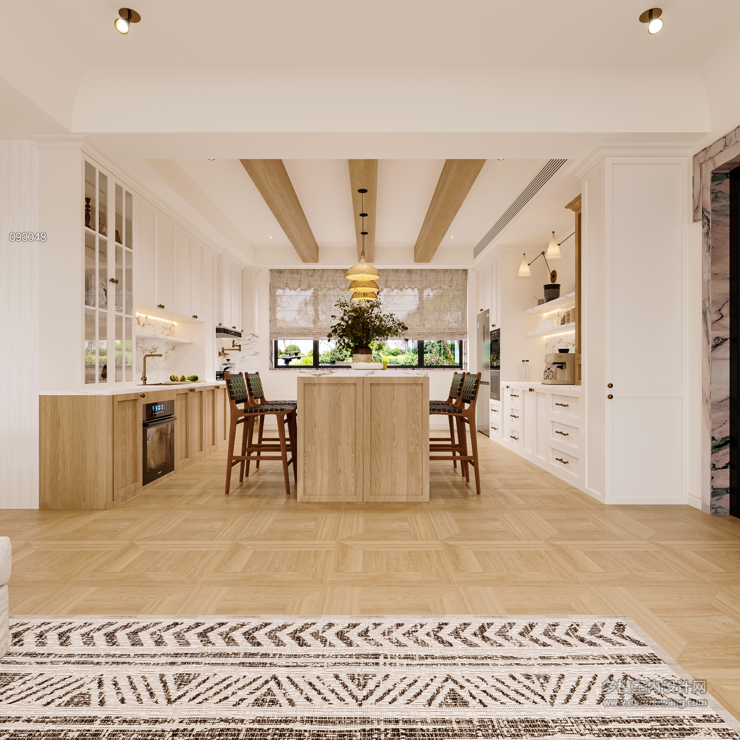 法式自然风厨房透视