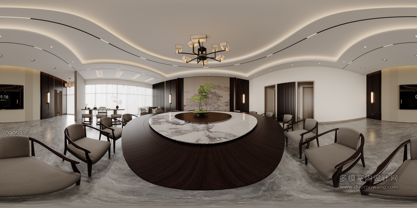 新中式-员工餐厅全景