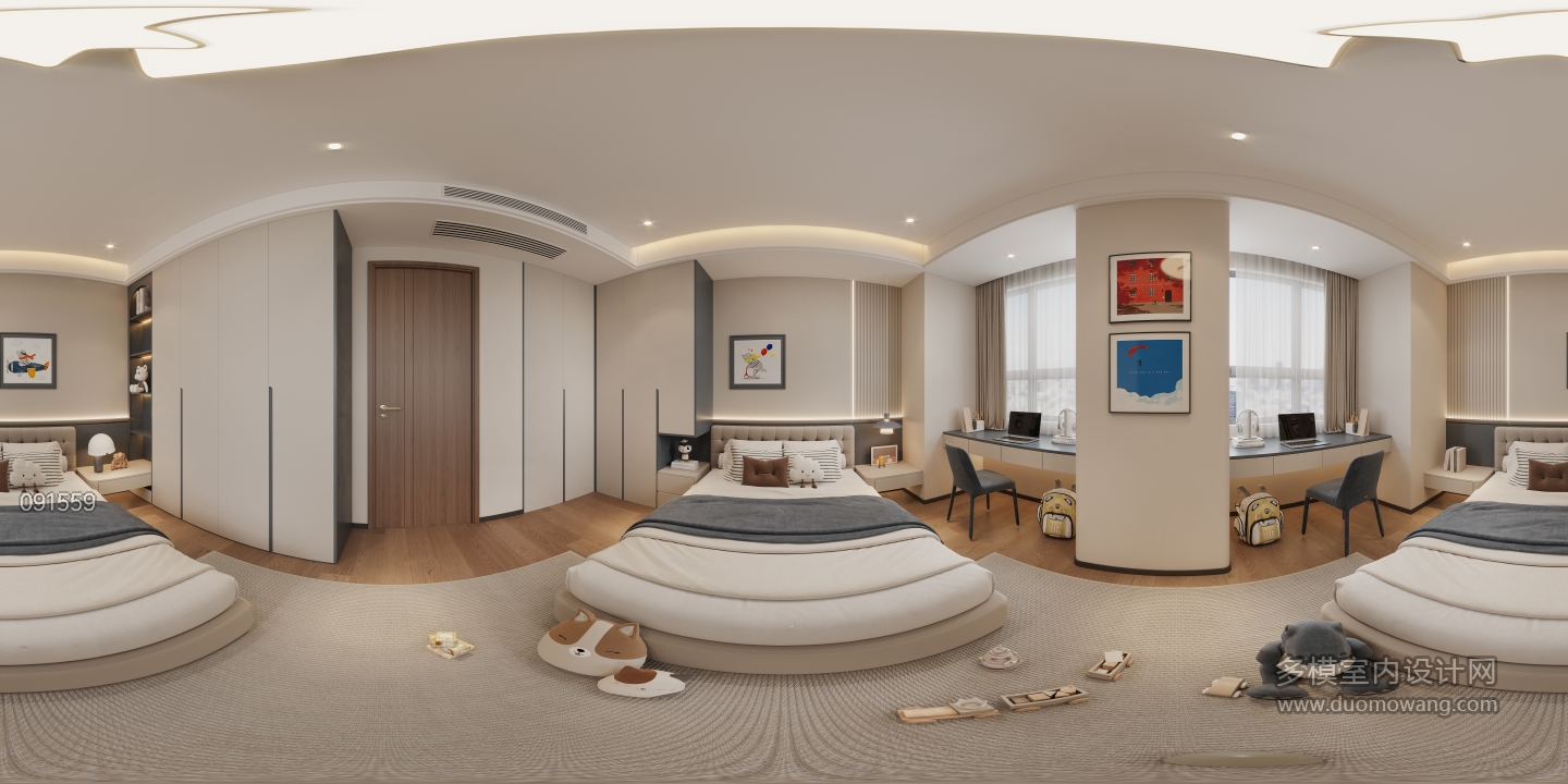 现代儿童房全景