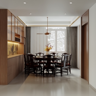 新中式三层客厅静态3