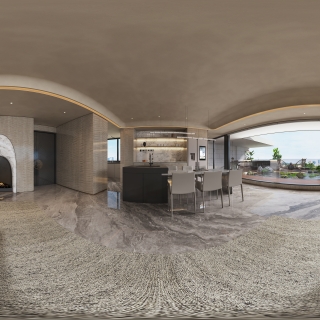 现代意式客餐厅全景