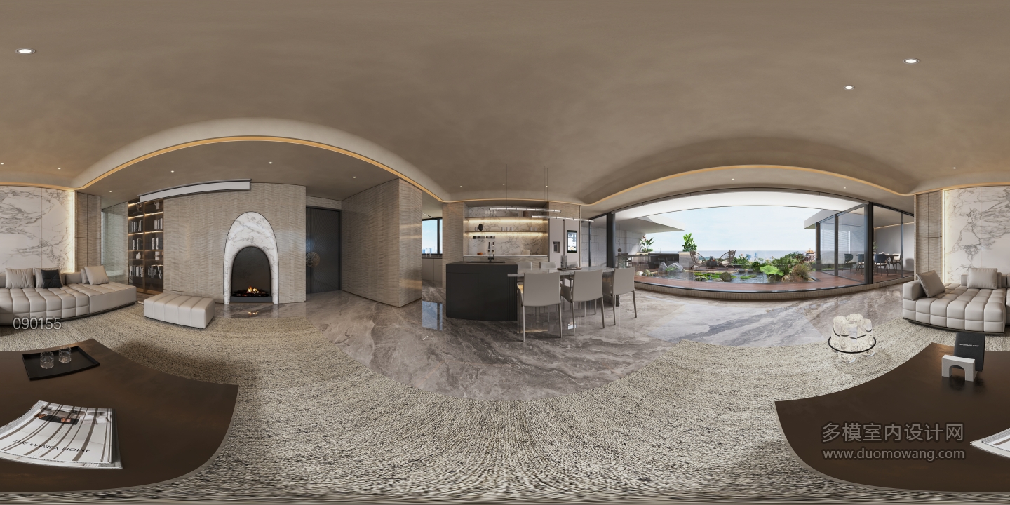 现代意式客餐厅全景