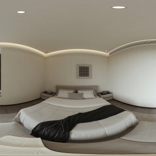 现代 主卧 全景