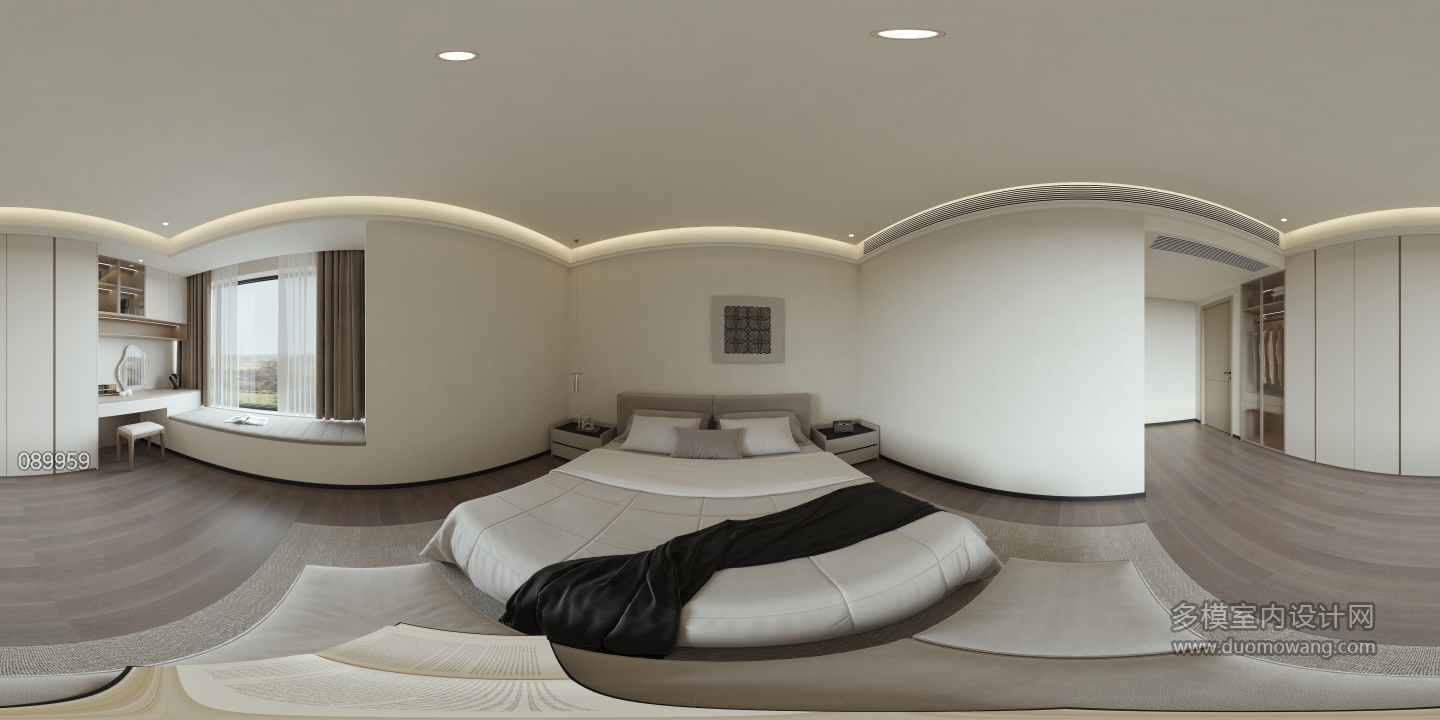 现代 主卧 全景