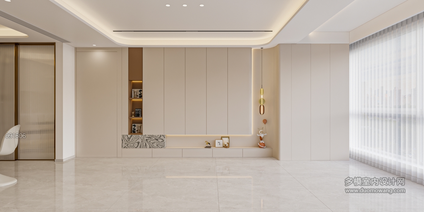 奶油风客餐厅单张4