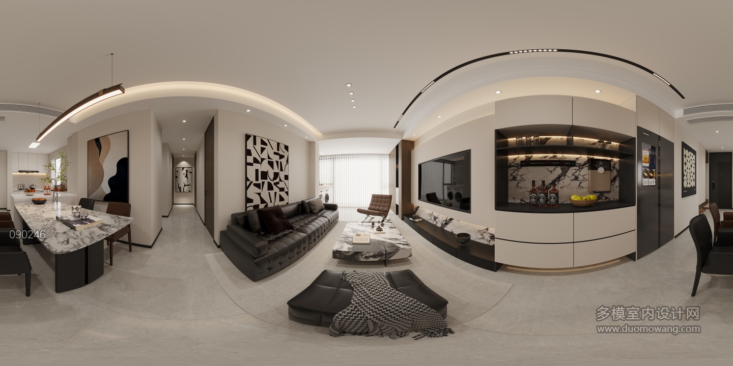 现代客餐厅全景