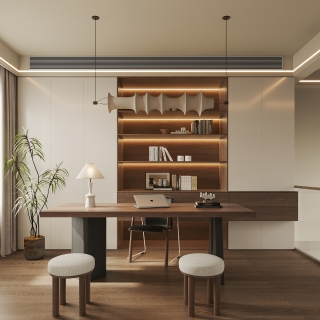 现代中古二层书房